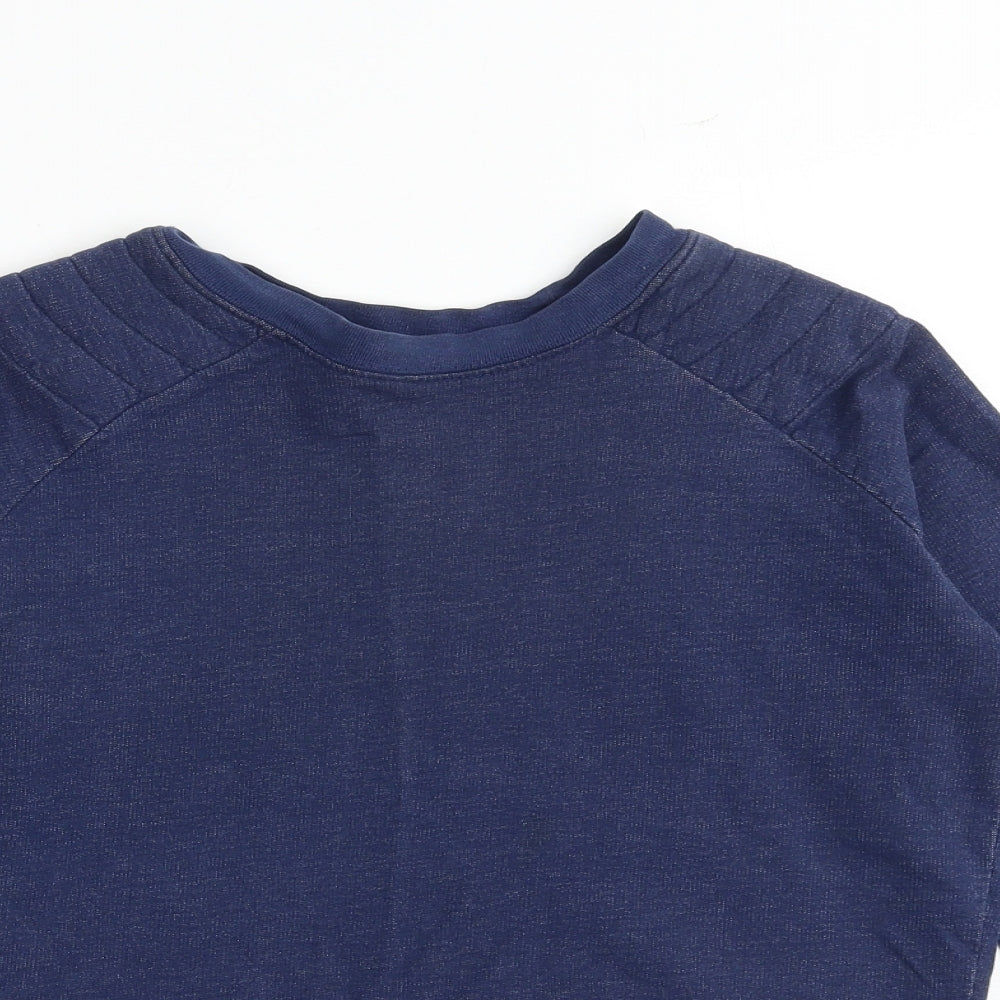 Zara Womens Blue Cotton Pullover Sweatshirt Size S Pullover