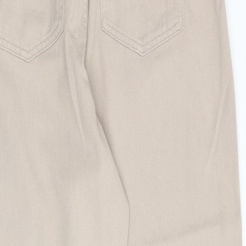 H&M Womens Brown Cotton Tapered Jeans Size 12 Regular Zip
