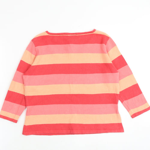 Style Womens Multicoloured Boat Neck Striped Viscose Pullover Jumper Size 18