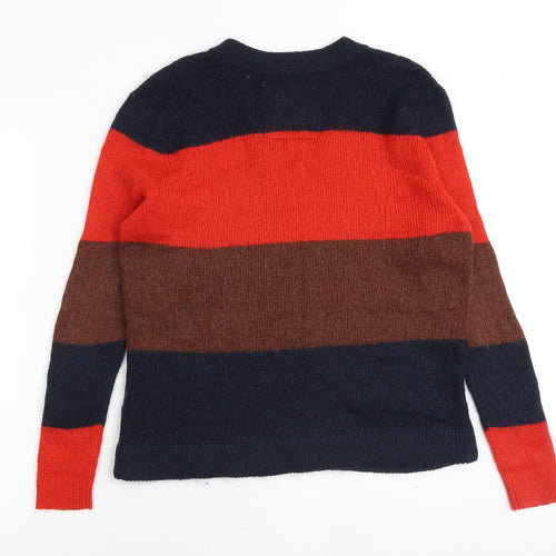 Superdry Mens Multicoloured Round Neck Striped Polyester Pullover Jumper Size S Long Sleeve