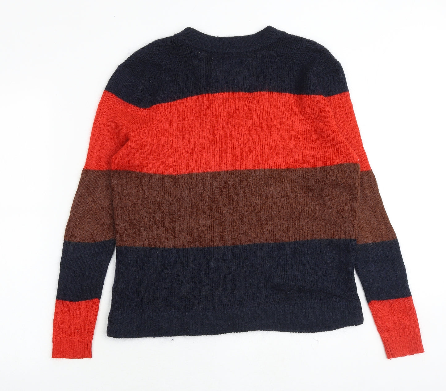 Superdry Mens Multicoloured Round Neck Striped Polyester Pullover Jumper Size S Long Sleeve