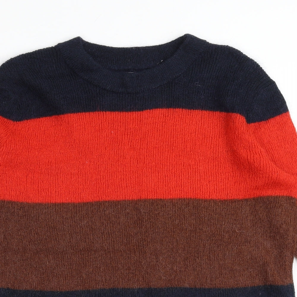 Superdry Mens Multicoloured Round Neck Striped Polyester Pullover Jumper Size S Long Sleeve