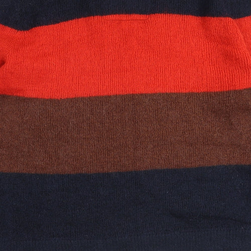 Superdry Mens Multicoloured Round Neck Striped Polyester Pullover Jumper Size S Long Sleeve