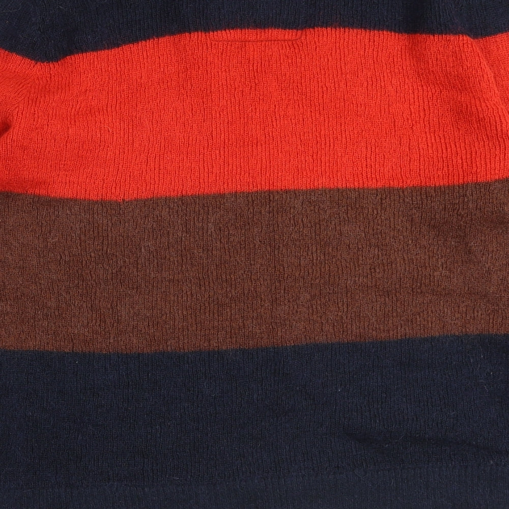 Superdry Mens Multicoloured Round Neck Striped Polyester Pullover Jumper Size S Long Sleeve