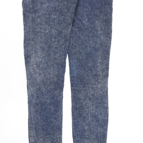 Topshop Womens Blue Cotton Skinny Jeans Size 28 in Regular Zip
