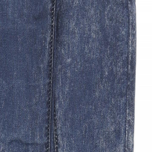Topshop Womens Blue Cotton Skinny Jeans Size 28 in Regular Zip
