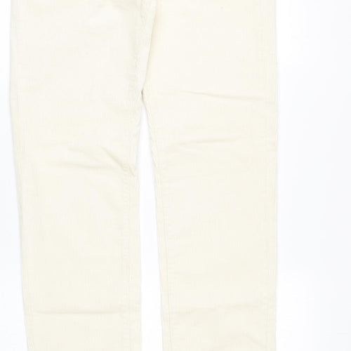 Uniqlo Womens Ivory Cotton Trousers Size 25 in L32 in Regular Zip