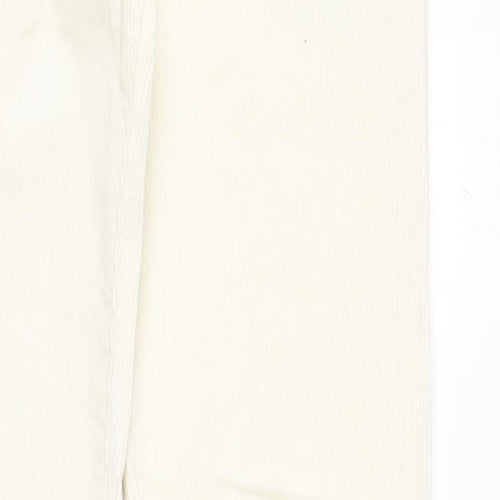 Uniqlo Womens Ivory Cotton Trousers Size 25 in L32 in Regular Zip