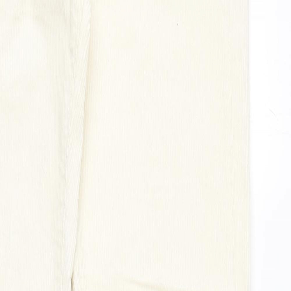 Uniqlo Womens Ivory Cotton Trousers Size 25 in L32 in Regular Zip