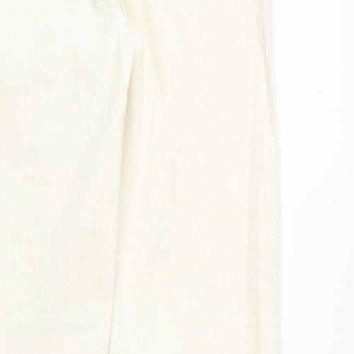 Uniqlo Womens Ivory Cotton Trousers Size 25 in L32 in Regular Zip