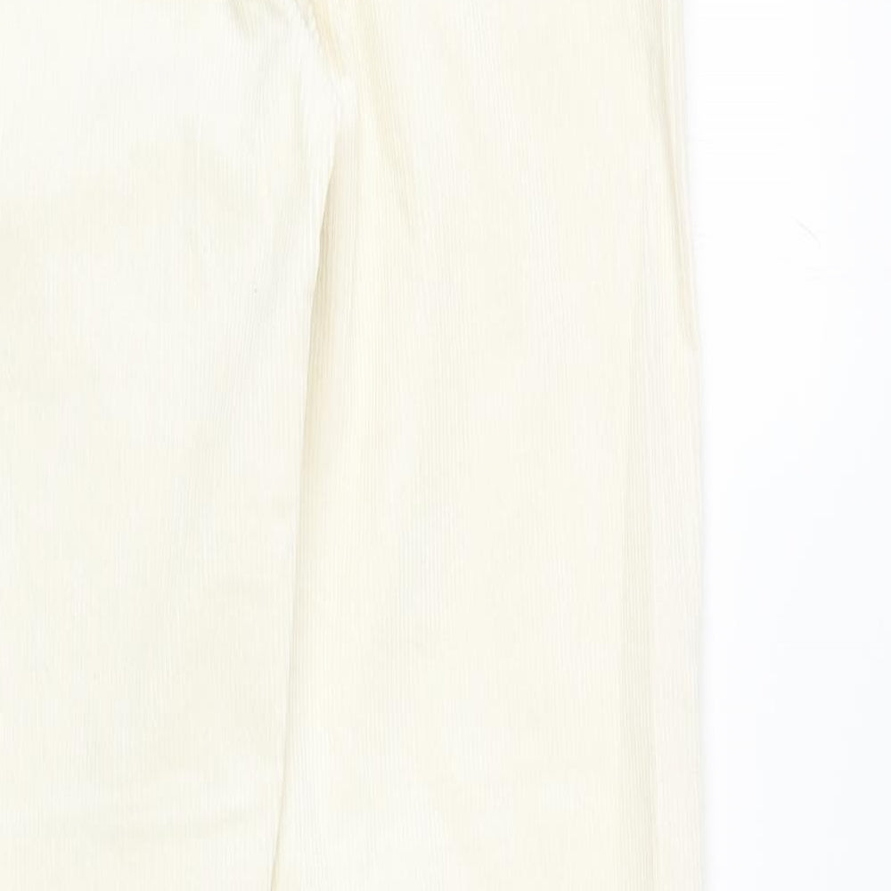 Uniqlo Womens Ivory Cotton Trousers Size 25 in L32 in Regular Zip