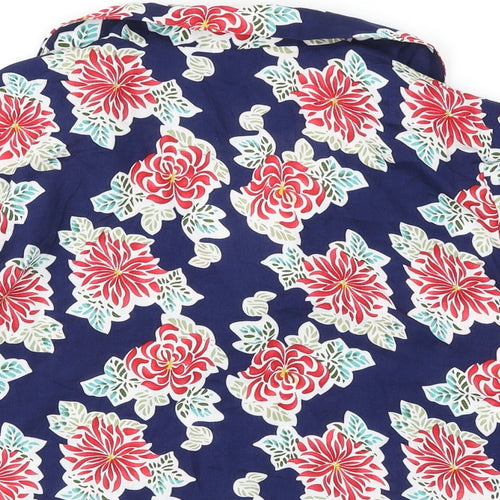 Emory Park Womens Multicoloured Floral Viscose Cropped Button-Up Size M Collared