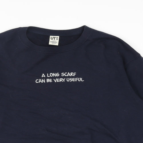 Uniqlo Mens Blue Cotton Pullover Sweatshirt Size M - Snoopy Peanuts