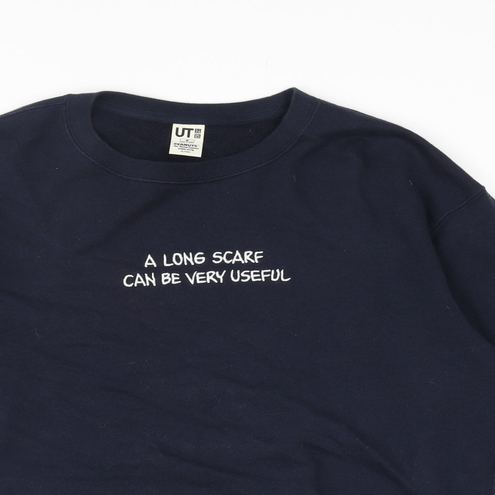 Uniqlo Mens Blue Cotton Pullover Sweatshirt Size M - Snoopy Peanuts