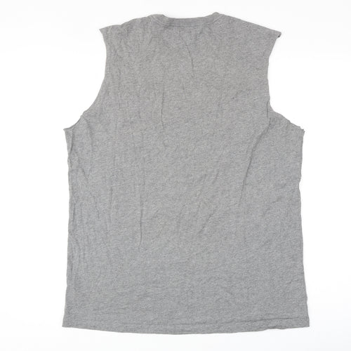 Diesel Mens Grey Cotton T-Shirt Size XL Round Neck