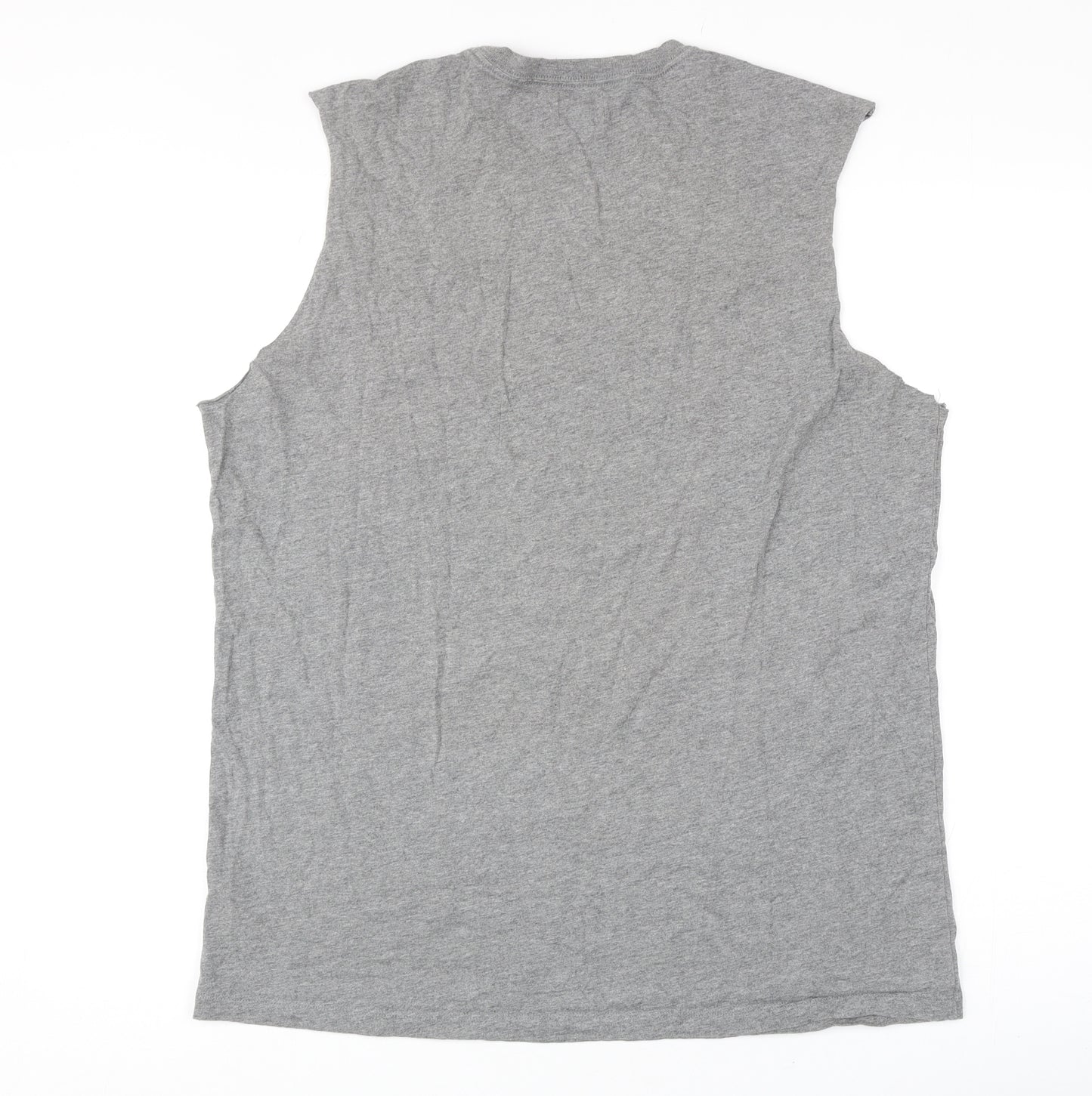 Diesel Mens Grey Cotton T-Shirt Size XL Round Neck