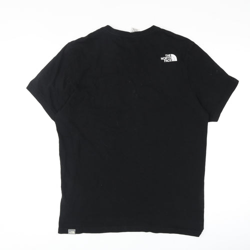 The North Face Mens Black Cotton T-Shirt Size M Round Neck