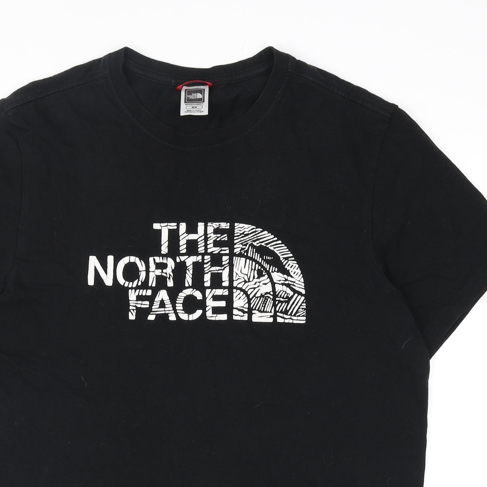 The North Face Mens Black Cotton T-Shirt Size M Round Neck