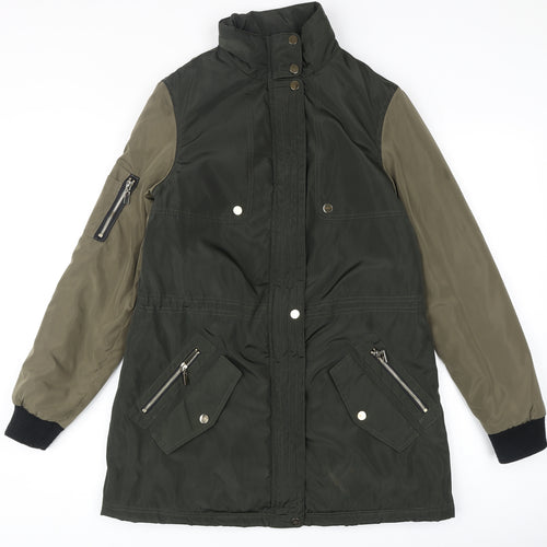 A&G Womens Green Overcoat Coat Size M Zip
