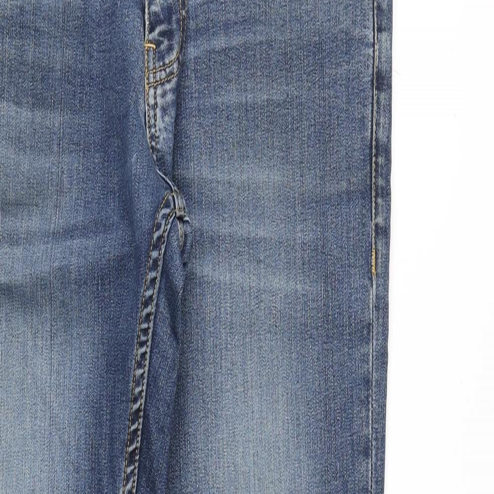 Topman Mens Blue Cotton Skinny Jeans Size 34 in Slim Zip