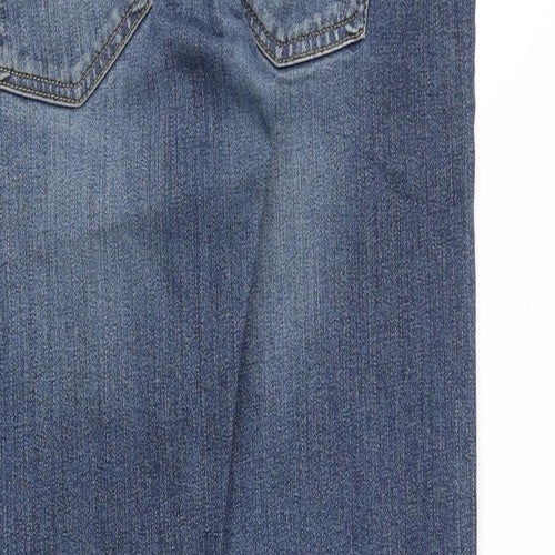 Topman Mens Blue Cotton Skinny Jeans Size 34 in Slim Zip
