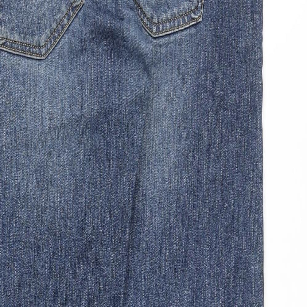 Topman Mens Blue Cotton Skinny Jeans Size 34 in Slim Zip