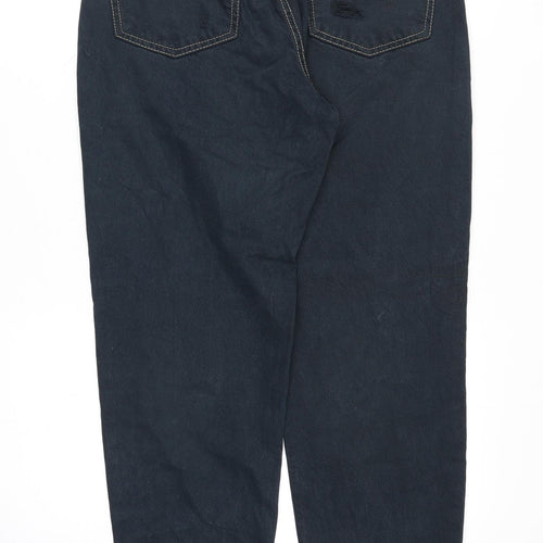 Bershka Womens Blue Cotton Mom Jeans Size 10 Regular Zip
