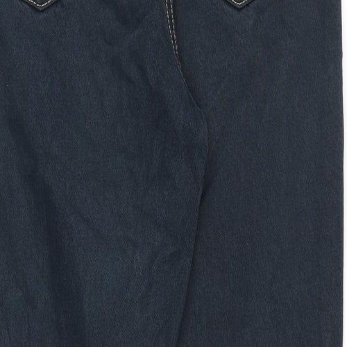 Bershka Womens Blue Cotton Mom Jeans Size 10 Regular Zip
