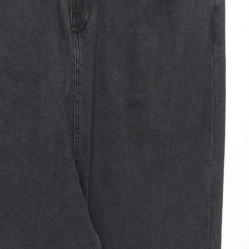 George Womens Grey Cotton Straight Jeans Size 18 Regular Zip