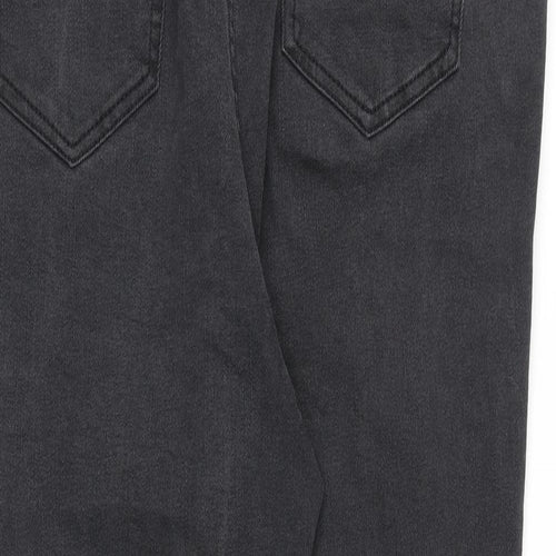 George Womens Grey Cotton Straight Jeans Size 18 Regular Zip