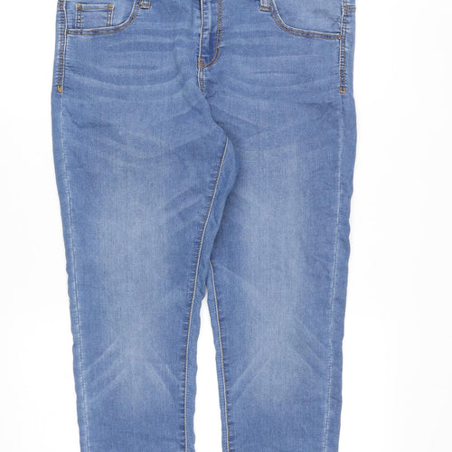 Denim & Co. Womens Blue Cotton Straight Jeans Size 16 Regular Zip