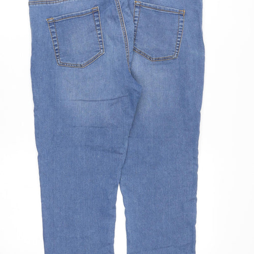 Denim & Co. Womens Blue Cotton Straight Jeans Size 16 Regular Zip