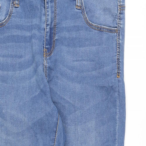Denim & Co. Womens Blue Cotton Straight Jeans Size 16 Regular Zip