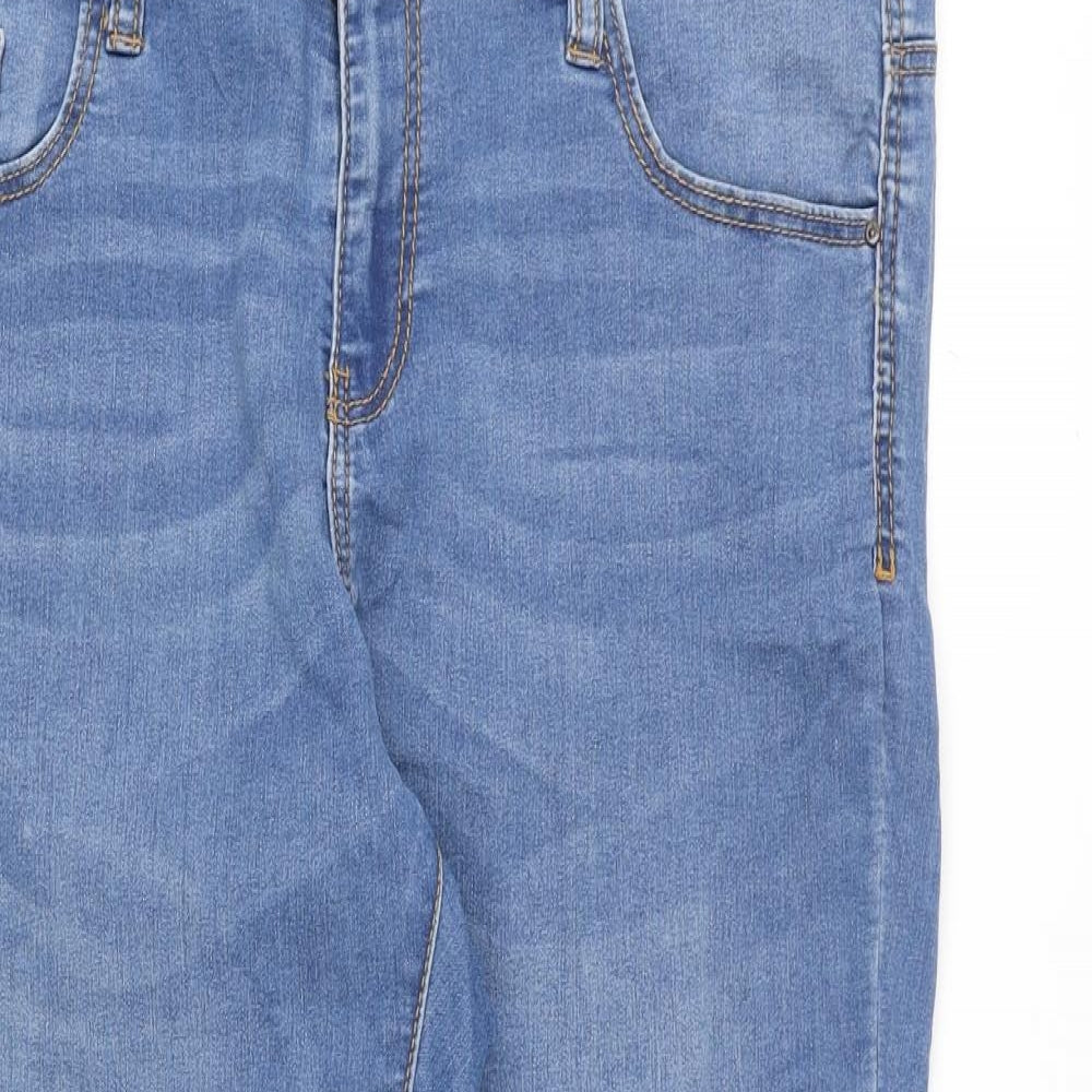 Denim & Co. Womens Blue Cotton Straight Jeans Size 16 Regular Zip