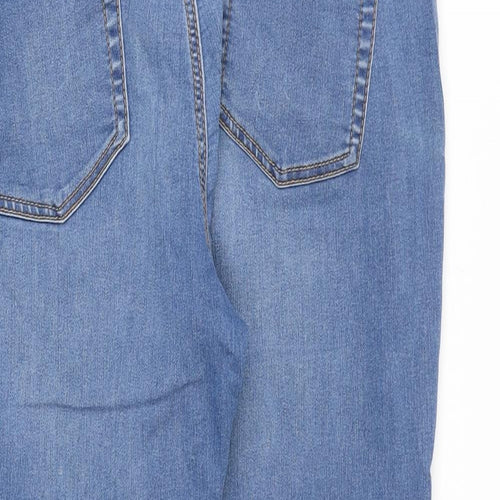 Denim & Co. Womens Blue Cotton Straight Jeans Size 16 Regular Zip