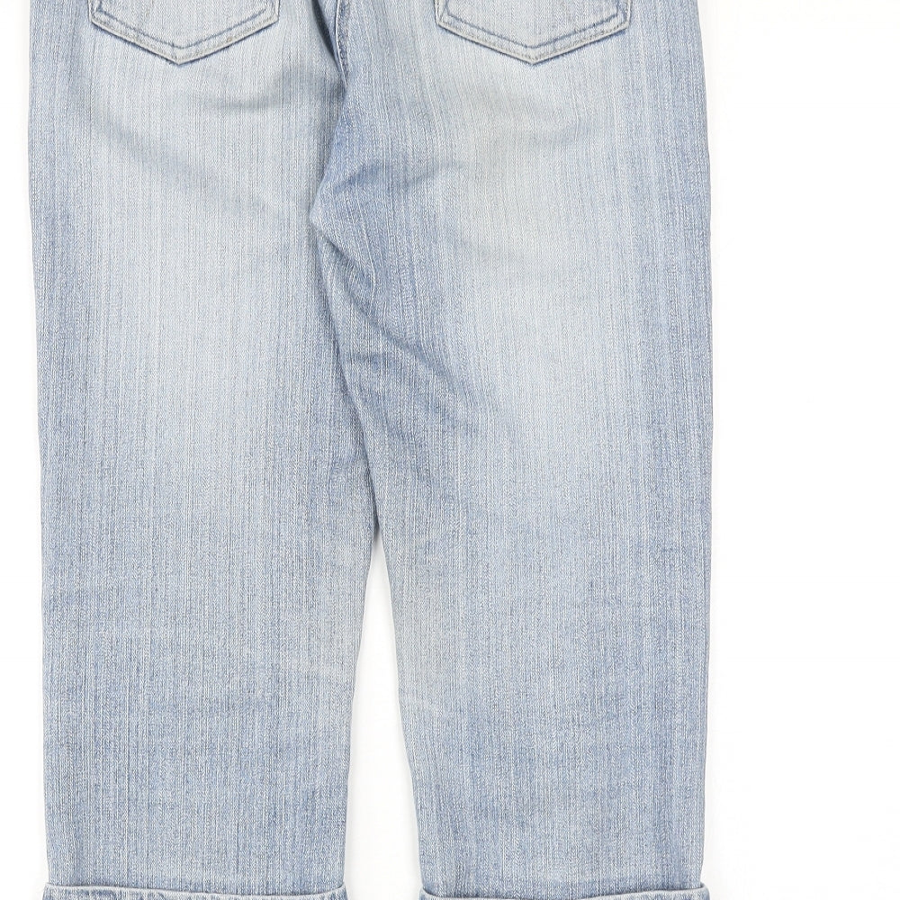 Dorothy Perkins Womens Blue Cotton Cropped Jeans Size 10 Regular Zip