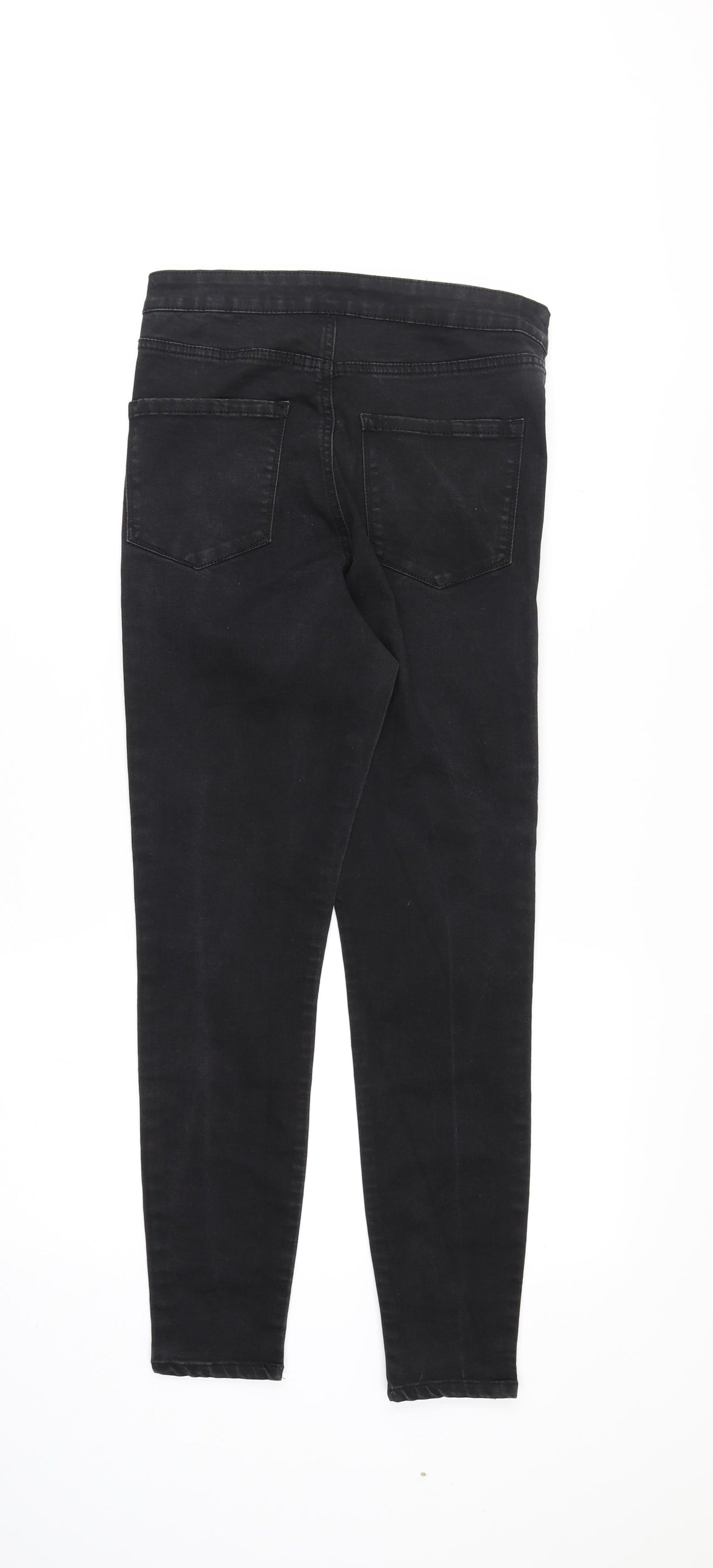 Denim & Co. Womens Black Cotton Skinny Jeans Size 12 Regular Zip