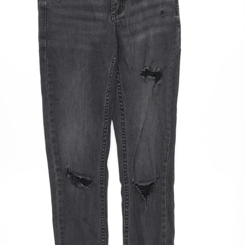 Denim & Co. Womens Grey Cotton Skinny Jeans Size 8 Regular Zip