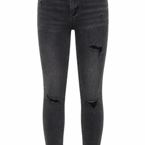 Denim & Co. Womens Grey Cotton Skinny Jeans Size 8 Regular Zip