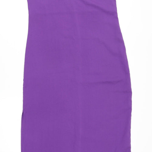 H&M Womens Purple Polyester Tank Dress Size XS V-Neck Pullover