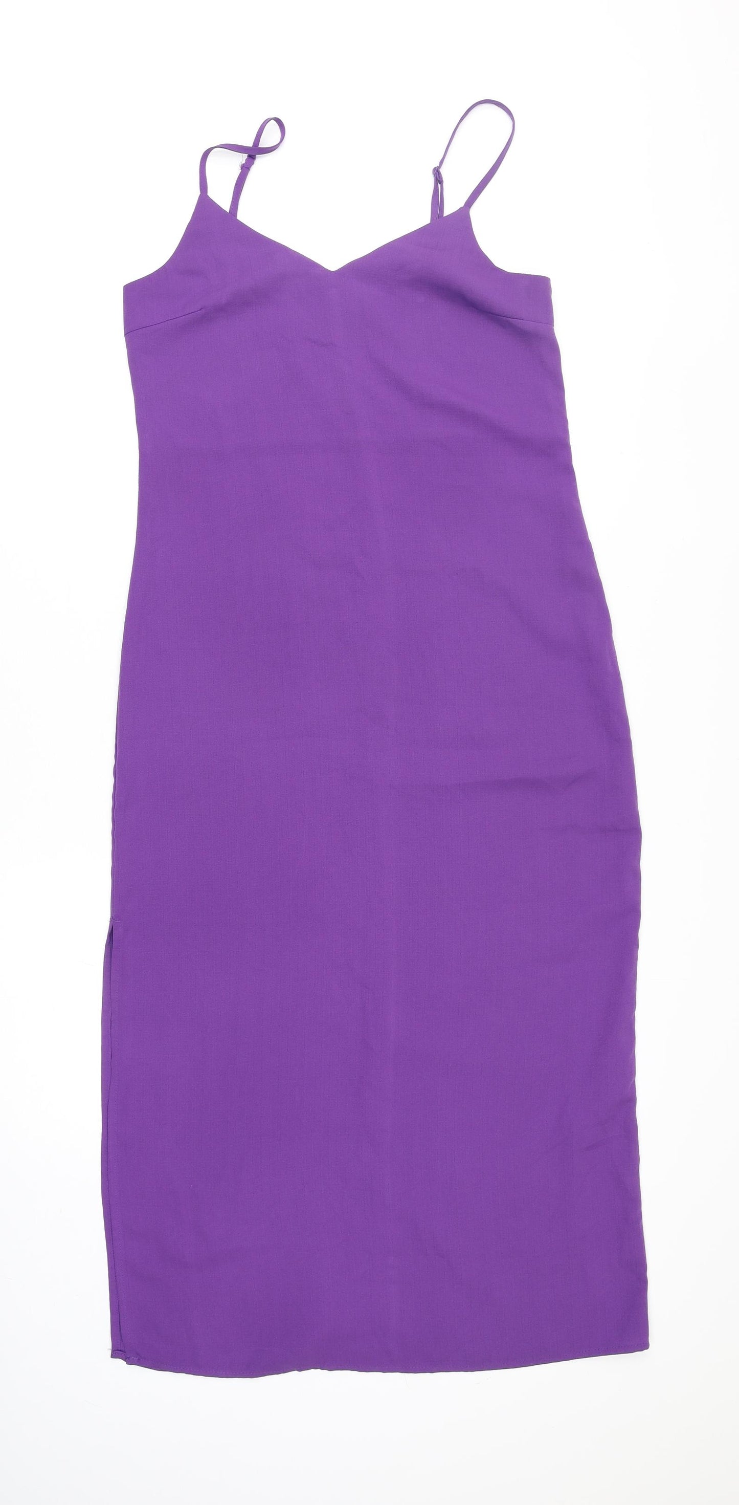 H&M Womens Purple Polyester Tank Dress Size XS V-Neck Pullover
