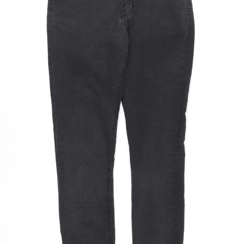 H&M Girls Black Cotton Skinny Jeans Size 13-14 Years Regular Zip