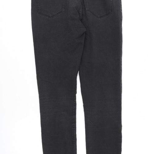 H&M Girls Black Cotton Skinny Jeans Size 13-14 Years Regular Zip