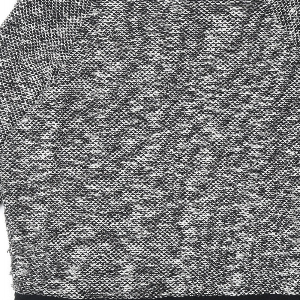 Topshop Womens Black Geometric Polyester Basic Blouse Size 8 Round Neck