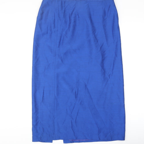 Lakeland Womens Blue Viscose Straight & Pencil Skirt Size 18 Zip