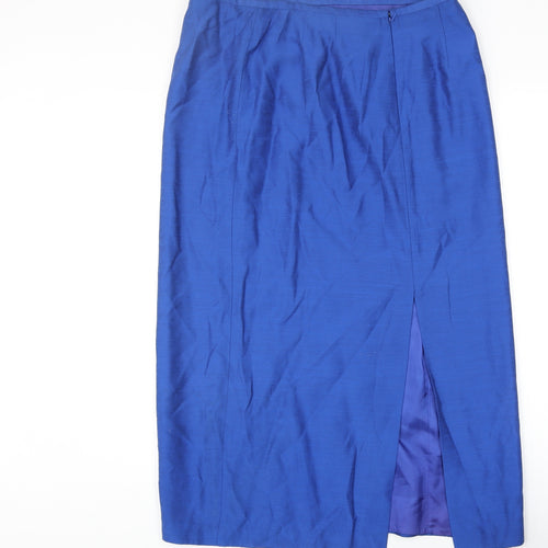Lakeland Womens Blue Viscose Straight & Pencil Skirt Size 18 Zip
