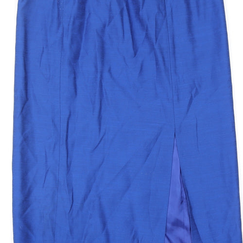 Lakeland Womens Blue Viscose Straight & Pencil Skirt Size 18 Zip