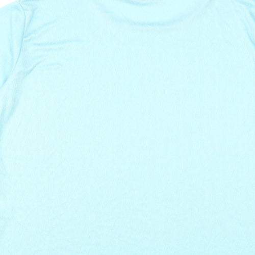 Emreco Womens Blue Polyester Basic T-Shirt Size 14 Round Neck