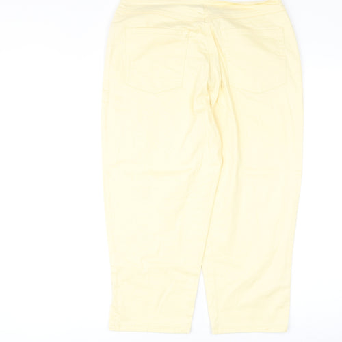 JDY Womens Yellow Cotton Straight Jeans Size 14 Regular Zip