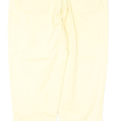 JDY Womens Yellow Cotton Straight Jeans Size 14 Regular Zip